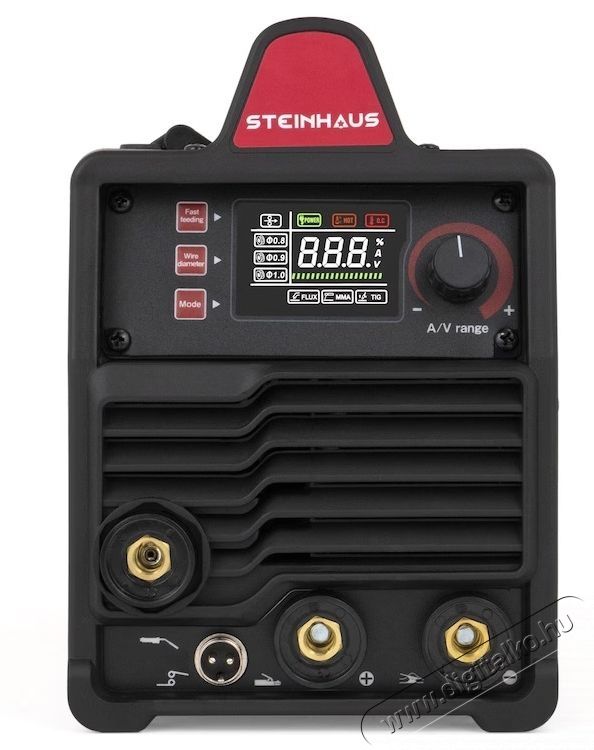 Steinhaus PRO-MIG130 MIG/TIG/MMA inverter hegesztő, 130 A maxim&aacute;lis hegesztő&aacute;ram, 230 V, 0,8-1,0 mm maxim&aacute;lis huzal&aacute;tm&eacute;rővel H&aacute;ztart&aacute;s / Otthon / K&uuml;lt&eacute;r - Szersz&aacute;m - Hegesztő - 537393