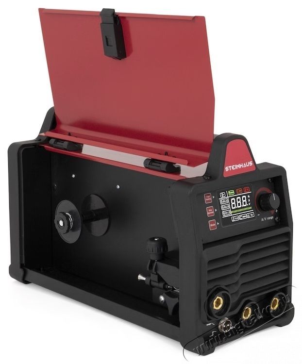 Steinhaus PRO-MIG130 MIG/TIG/MMA inverter hegesztő, 130 A maxim&aacute;lis hegesztő&aacute;ram, 230 V, 0,8-1,0 mm maxim&aacute;lis huzal&aacute;tm&eacute;rővel H&aacute;ztart&aacute;s / Otthon / K&uuml;lt&eacute;r - Szersz&aacute;m - Hegesztő - 537393