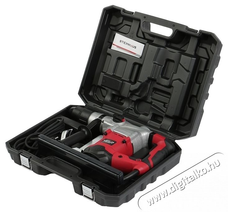 Steinhaus PRO-RH1600 F&uacute;r&oacute;kalap&aacute;cs, 1600W, 560 ford/perc, 9J, SDS-MAX tokm&aacute;ny, 3 funkci&oacute;, kitbox + 3 f&uacute;r&oacute;fej, V&eacute;ső, Hegyesv&eacute;ső H&aacute;ztart&aacute;s / Otthon / K&uuml;lt&eacute;r - Szersz&aacute;m - F&uacute;r&oacute; / f&uacute;r&oacute;kalap&aacute;cs - 537381