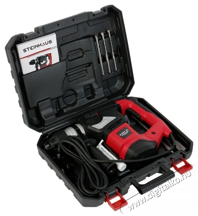 Steinhaus PRO-RH1800 F&uacute;r&oacute;kalap&aacute;cs, 1800W, 820 ford/perc, 7J, SDS-Plus tokm&aacute;ny, 4 funkci&oacute;, kitbox + 3 f&uacute;r&oacute;fej, v&eacute;ső, hegyes v&eacute;ső H&aacute;ztart&aacute;s / Otthon / K&uuml;lt&eacute;r - Szersz&aacute;m - F&uacute;r&oacute; / f&uacute;r&oacute;kalap&aacute;cs - 537383