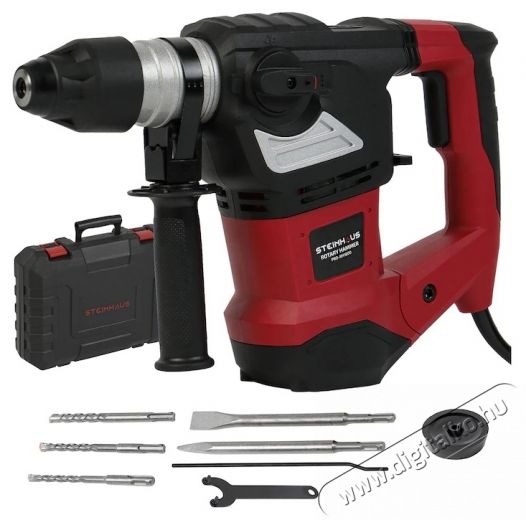 Steinhaus PRO-RH1800 F&uacute;r&oacute;kalap&aacute;cs, 1800W, 820 ford/perc, 7J, SDS-Plus tokm&aacute;ny, 4 funkci&oacute;, kitbox + 3 f&uacute;r&oacute;fej, v&eacute;ső, hegyes v&eacute;ső H&aacute;ztart&aacute;s / Otthon / K&uuml;lt&eacute;r - Szersz&aacute;m - F&uacute;r&oacute; / f&uacute;r&oacute;kalap&aacute;cs - 537383