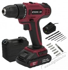 Steinhaus PRO-CD18X Li-Ion Akkus f&uacute;r&oacute;- csavaroz&oacute;g&eacute;p, 18V, 1.3Ah 30Nm, 17 nyomat&eacute;kfokozat, 2 sebess&eacute;g 400/1500 ford/perc, 10mm-es gyorstokm&aacute;ny, 13 kieg&eacute;sz&iacute;tő, műanyag koffer H&aacute;ztart&aacute;s / Otthon / K&uuml;lt&eacute;r - Szersz&aacute;m - F&uacute;r&oacute; / f&uacute;r&oacute;kalap&aacute;cs - 537377