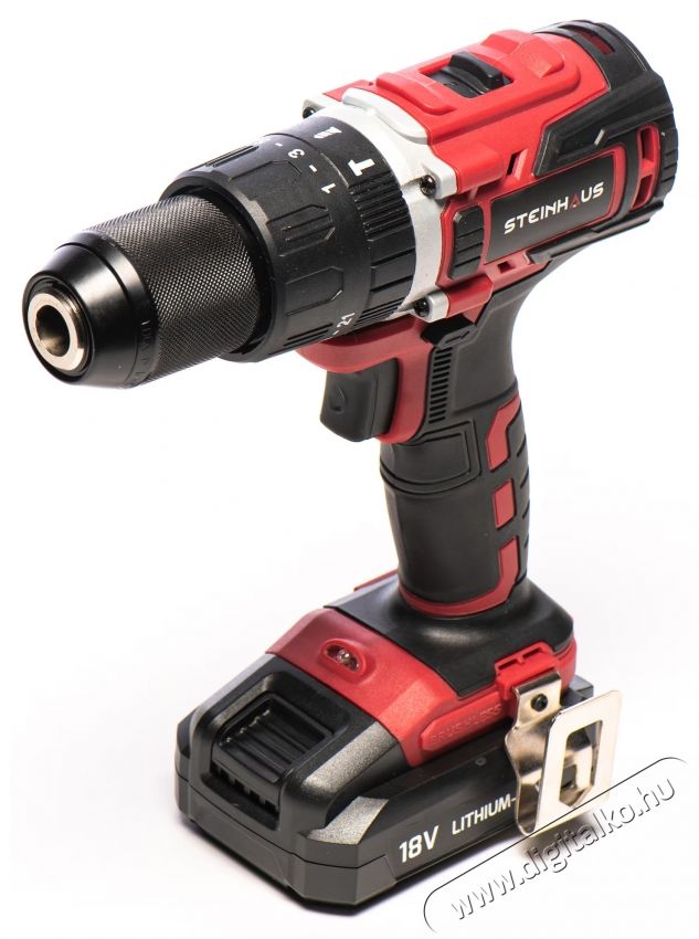 Steinhaus PRO-CD18MX Akkus &uuml;tvef&uacute;r&oacute;-csavaroz&oacute;, 18V 2.0Ah Li-Ion, 58Nm, 21 nyomat&eacute;kfokozat, 2 sebess&eacute;g 400/1800 ford/perc, 13mm-es f&eacute;m gyorstokm&aacute;ny, 13 kieg&eacute;sz&iacute;tő, műanyag doboz H&aacute;ztart&aacute;s / Otthon / K&uuml;lt&eacute;r - Szersz&aacute;m - F&uacute;r&oacute; / f&uacute;r&oacute;kalap&aacute;cs - 537372