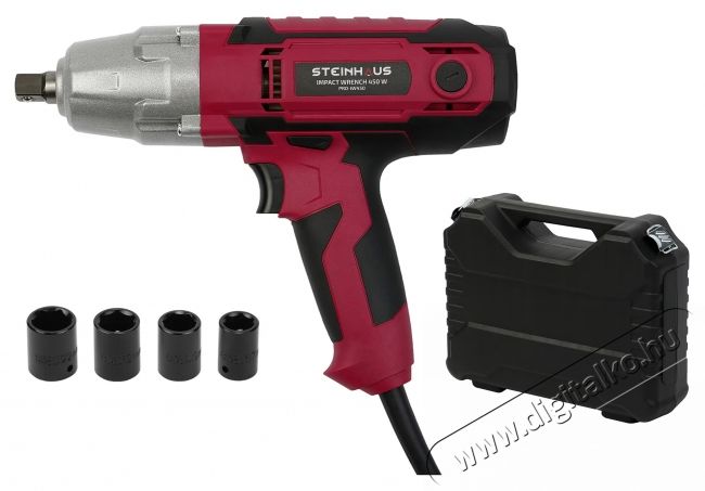 Steinhaus PRO-IW450 Csavarbehajt&oacute;, 450W, 350Nm + 4 dug&oacute;kulcsfej, kofferben H&aacute;ztart&aacute;s / Otthon / K&uuml;lt&eacute;r - Szersz&aacute;m - Akkumul&aacute;toros csavarh&uacute;z&oacute; - 537373