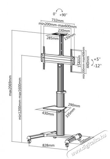 Stell SOS 4100 padlóállvány televízióhoz Tv kiegészítők - Fali tartó / konzol - Kiegészítő / adapter - 339239