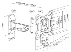 Stell SHO 7520 EXTEN. HOLDER TV 23-42 Tv kiegészítők - Fali tartó / konzol - Fali tv tartó - 475668