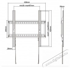 Stell SHO 5200 SLIM fix TV-tartó konzol 32 - 70 Tv kiegészítők - Fali tartó / konzol - Fali tv tartó - 493399