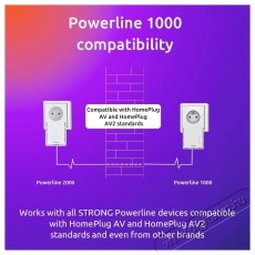 Strong Powerline 1000 TRI FR Powerline adapter H&aacute;ztart&aacute;s / Otthon / K&uuml;lt&eacute;r - Vil&aacute;g&iacute;t&aacute;s / elektromoss&aacute;g - H&aacute;l&oacute;zati eloszt&oacute; / hosszabb&iacute;t&oacute; / adapter - 532688