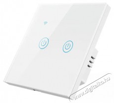 SURTEP  Tuya Smart DS-101BW-2 gombos villanykapcsoló, fehér Háztartás / Otthon / Kültér - Okos otthon - Kiegészítő - 520808