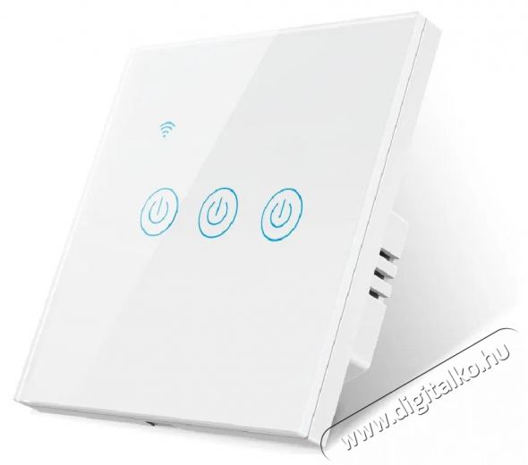 SURTEP  Tuya Smart DS-101BW-3 gombos villanykapcsoló, fehér Háztartás / Otthon / Kültér - Okos otthon - Kiegészítő - 520810
