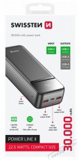 Swissten 30000 mAh Power Line II, fekete Mobil / Kommunikáció / Smart - Powerbank / Külső akkumulátor és töltő - 530312