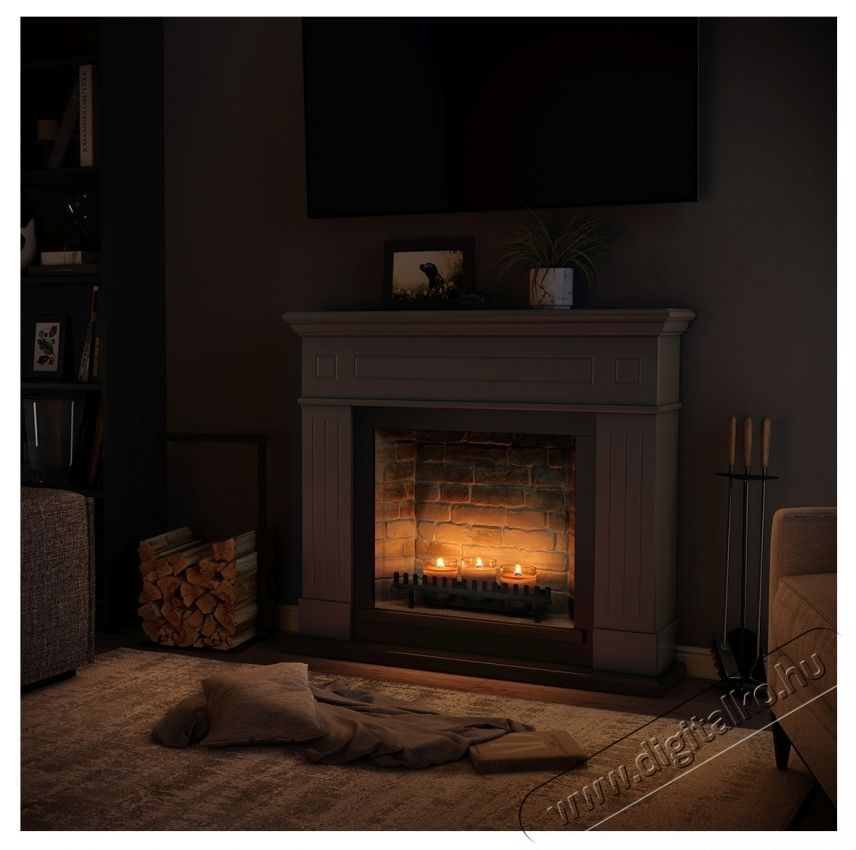 Tagu Larsen Solid Grey Zenflame kandall&oacute; (gyerty&aacute;kkal), FM462GR3-D611 H&aacute;ztart&aacute;s / Otthon / K&uuml;lt&eacute;r - Fűt&eacute;s - Kandall&oacute; - 537408