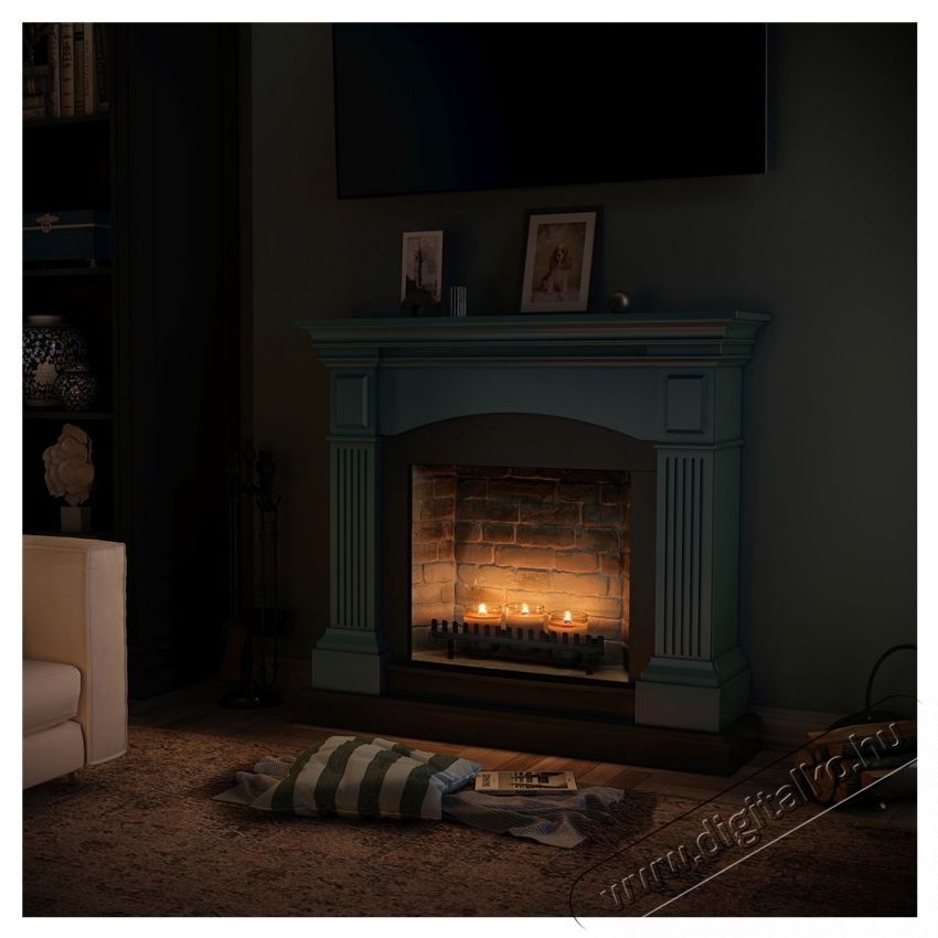 Tagu Magna Soft Turquoise Zenflame kandall&oacute; (gyerty&aacute;kkal), FM464TU1-D611 H&aacute;ztart&aacute;s / Otthon / K&uuml;lt&eacute;r - Fűt&eacute;s - Kandall&oacute; - 537400