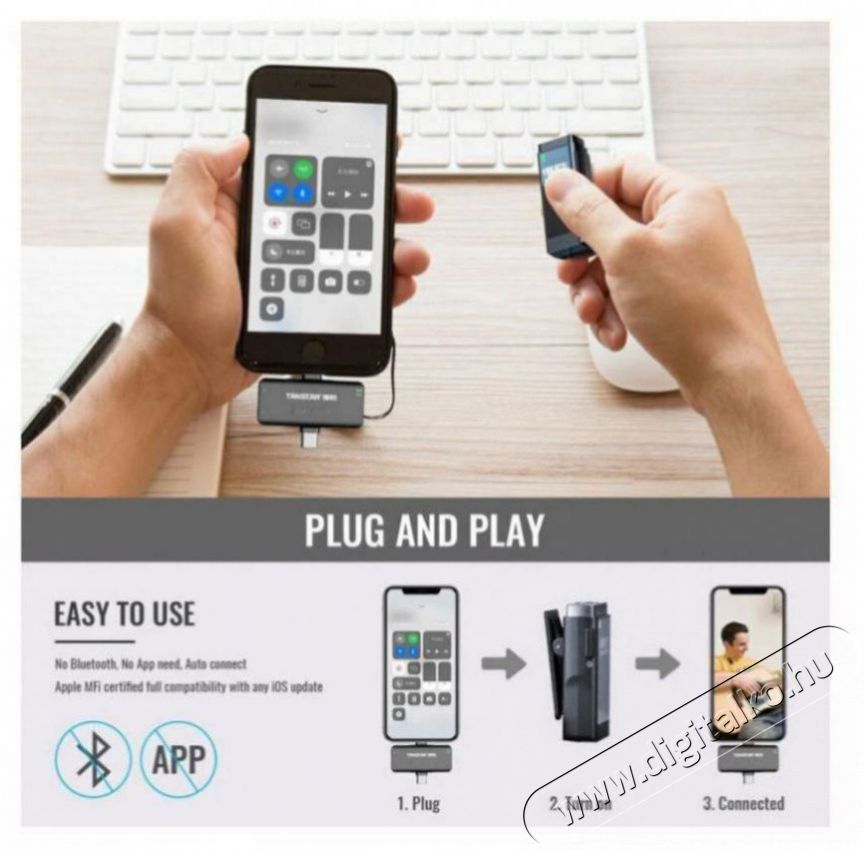 Takstar V4 Dual Wireless Video Microphone (OTG) Fot&oacute;-Vide&oacute; kieg&eacute;sz&iacute;tők - Mikrofon - Fot&oacute;-vide&oacute; mikrofon - 526269