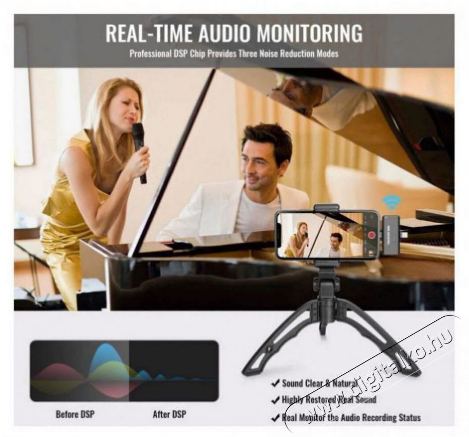 Takstar V4 Dual Wireless Video Microphone (OTG) Fot&oacute;-Vide&oacute; kieg&eacute;sz&iacute;tők - Mikrofon - Fot&oacute;-vide&oacute; mikrofon - 526269