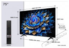 TCL 75T69C Televíziók - LED televízió - UHD 4K felbontású - 512479