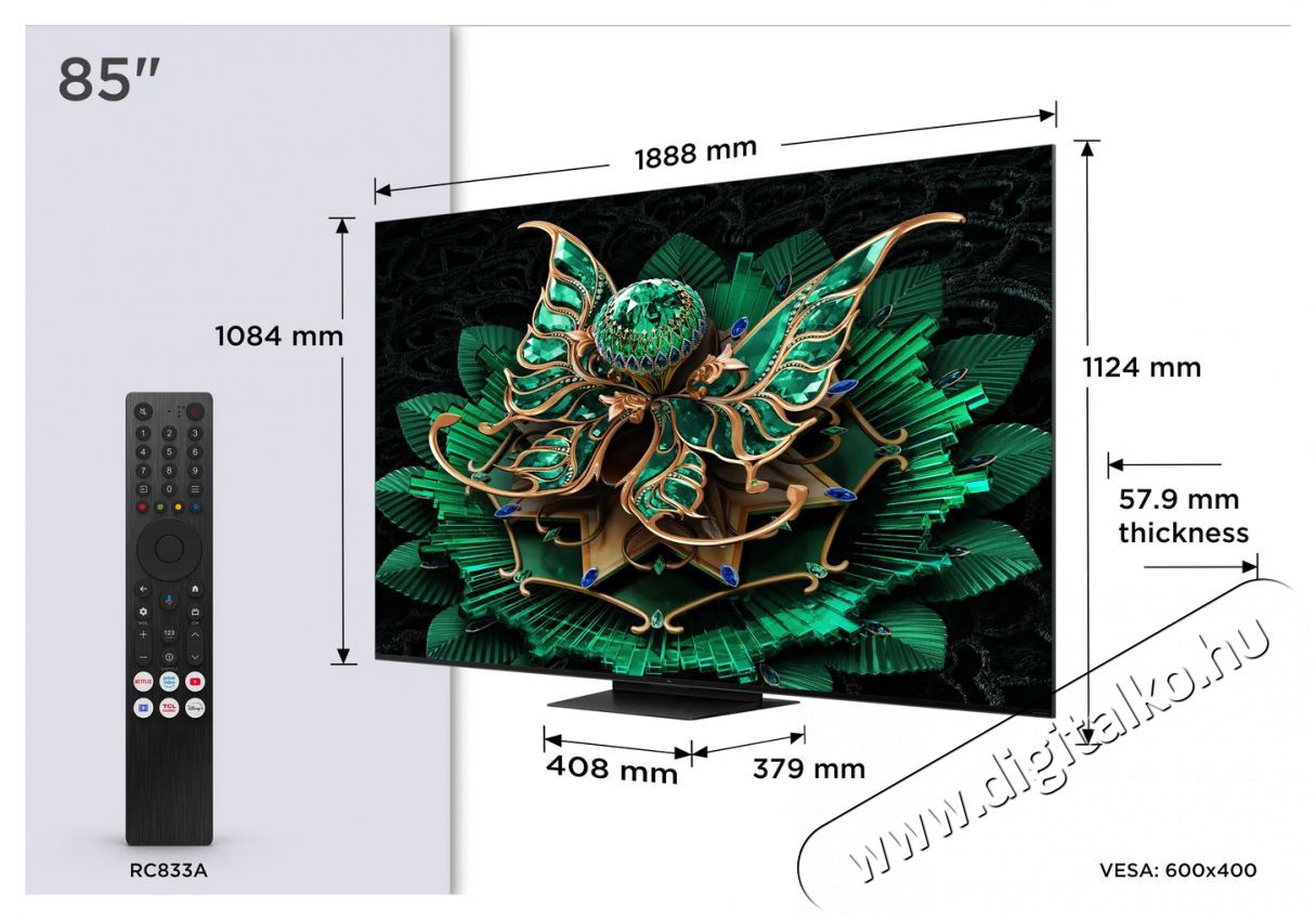 TCL 85C7K Telev&iacute;zi&oacute;k - LED telev&iacute;zi&oacute; - UHD 4K felbont&aacute;s&uacute; - 512476