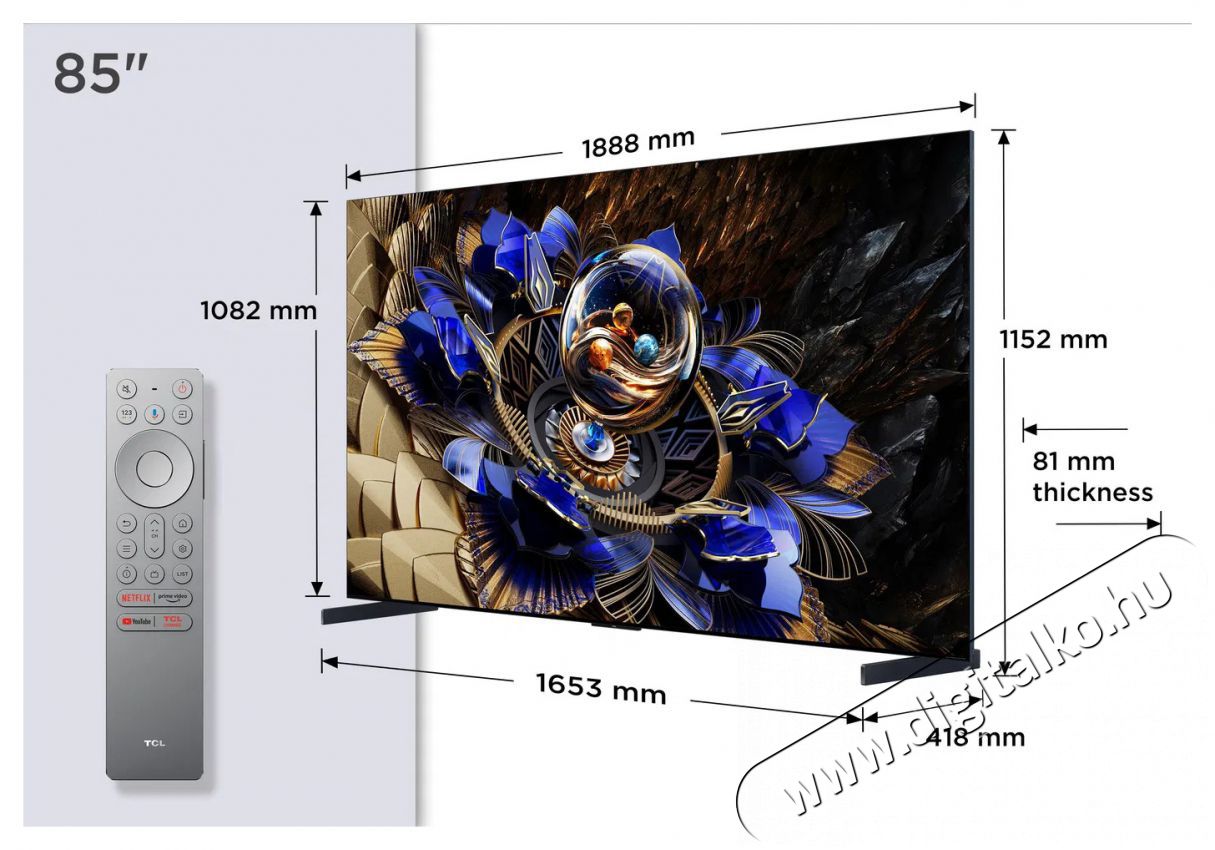 TCL 85X11K Telev&iacute;zi&oacute;k - LED telev&iacute;zi&oacute; - UHD 4K felbont&aacute;s&uacute; - 512477