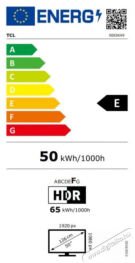 TCL 50S5K QLED telev&iacute;zi&oacute;, 126 cm, Smart Android TV, Full HD, F energiaoszt&aacute;ly (2025-&ouml;s modell) Telev&iacute;zi&oacute;k - LCD telev&iacute;zi&oacute; - 535787