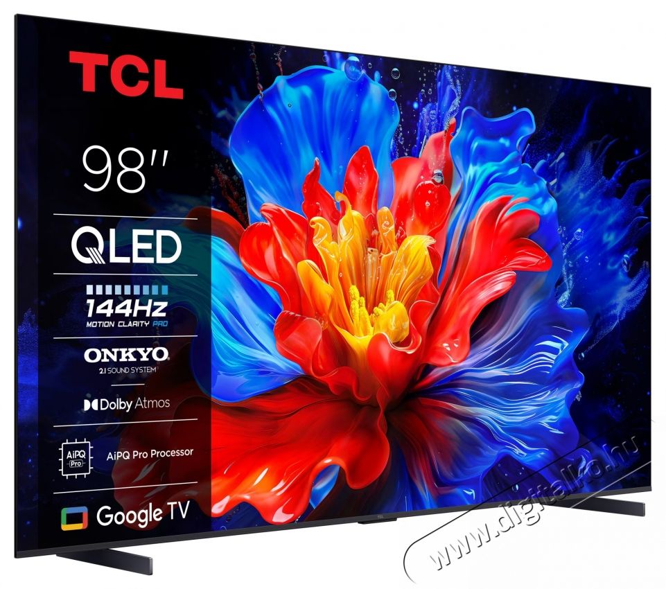 TCL 98P8K QLED telev&iacute;zi&oacute;, 248 cm, Smart Google TV, 4K Ultra HD, 100 Hz (2025-&ouml;s modell) Telev&iacute;zi&oacute;k - LED telev&iacute;zi&oacute; - UHD 4K felbont&aacute;s&uacute; - 535790
