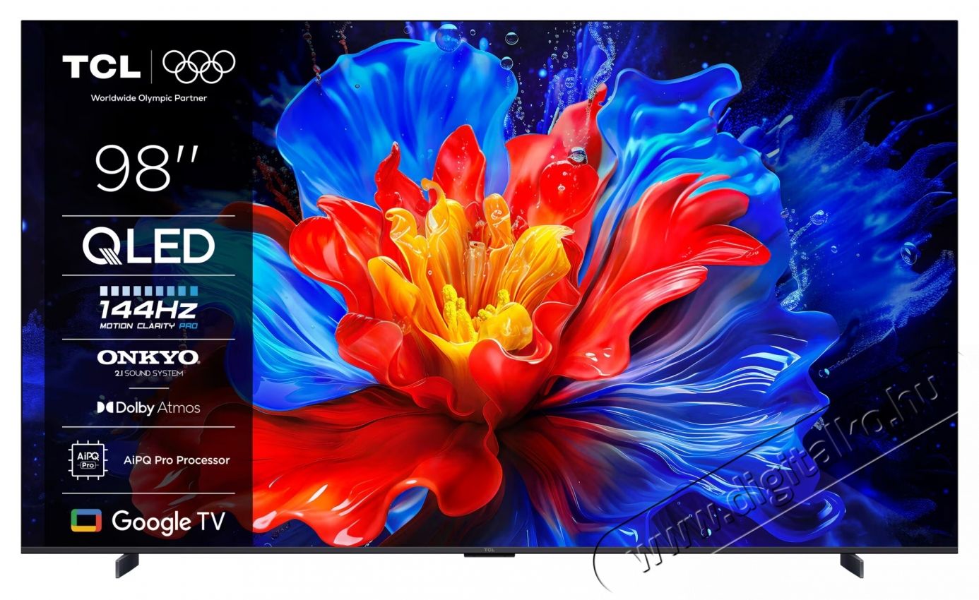 TCL 98P8K QLED telev&iacute;zi&oacute;, 248 cm, Smart Google TV, 4K Ultra HD, 100 Hz (2025-&ouml;s modell) Telev&iacute;zi&oacute;k - LED telev&iacute;zi&oacute; - UHD 4K felbont&aacute;s&uacute; - 535790