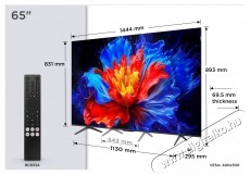 TCL QLED 65P8K (2025-&ouml;s Modell) Telev&iacute;zi&oacute;, 164 cm, Smart Google TV, 4K Ultra HD, 100Hz, F energiaoszt&aacute;ly Telev&iacute;zi&oacute;k - LED telev&iacute;zi&oacute; - UHD 4K felbont&aacute;s&uacute; - 535791