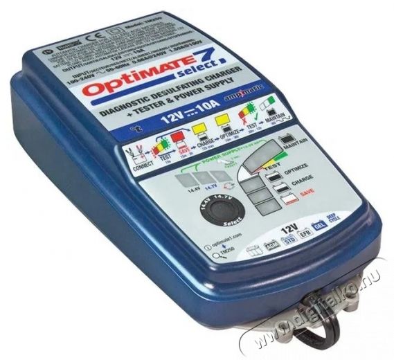 TECMATE OPTIMATE 7 select aut&oacute; akkuml&aacute;tor t&ouml;ltő Aut&oacute;hifi / Aut&oacute; felszerel&eacute;s - Aut&oacute;s t&ouml;ltő / szivargy&uacute;jt&oacute; adapter - 532310
