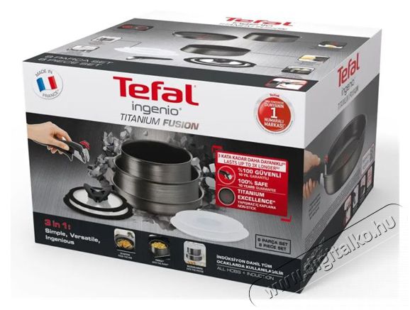 Tefal L6839153 edénykészlet 8db-os ingenio titanium fusion Konyhai termékek - Edény - Edény készlet - 379123
