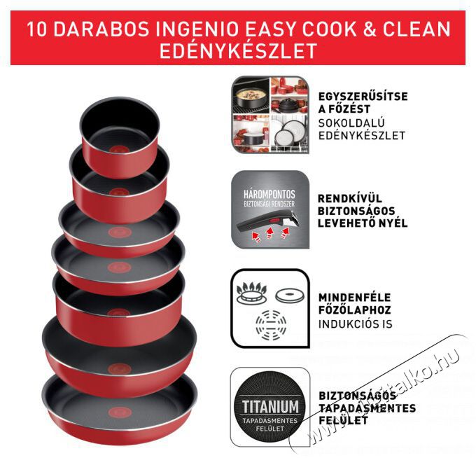 Tefal L1529402 Ingenio 6 Easy cook serpenyő szett Konyhai termékek - Edény - Edény készlet - 381726
