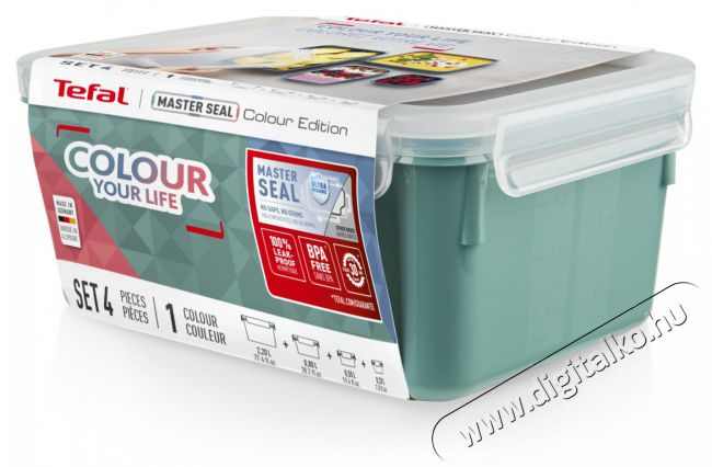 Tefal N1031010 Ételtároló doboz szett 4db-os zöld Konyhai termékek - Konyhai eszköz - Egyéb konyhai eszköz - 465218