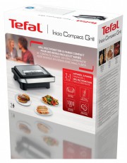 Tefal GC270D10 Inicio Compact szürke-fekete kontaktgrill Konyhai termékek - Konyhai kisgép (sütés / főzés / hűtés / ételkészítés) - Kontakt grill sütő / sütőlap - 501363