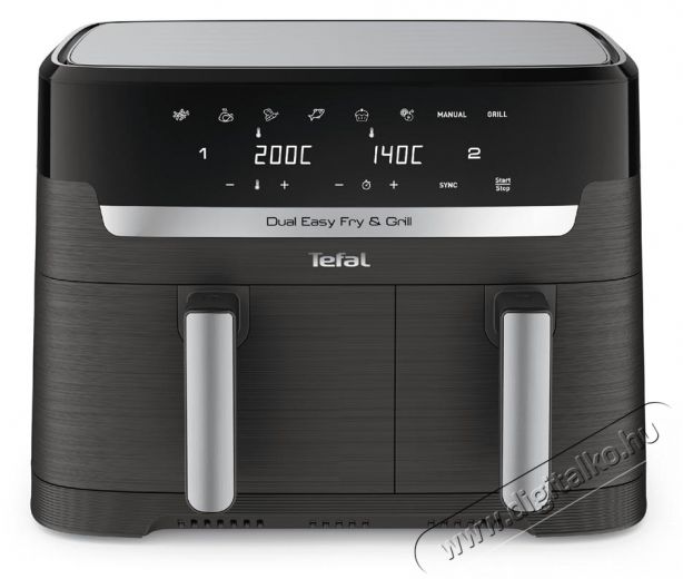 Tefal EY905B10 Dual Easy Fry & Grill (EY905B10) - Bemutató darab Konyhai termékek - Konyhai kisgép (sütés / főzés / hűtés / ételkészítés) - Légkeveréses főzőgép / elektromos kukta / multifunkciós sütő - 503851