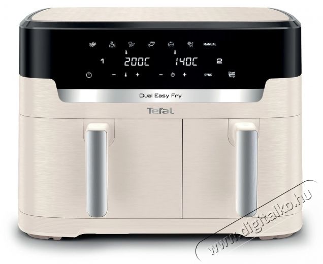 Tefal EY942AE0 Easy Fry Dual XXL 11 L Forrólevegős sütő - Bézs Konyhai termékek - Konyhai kisgép (sütés / főzés / hűtés / ételkészítés) - Olajsütő - 531203