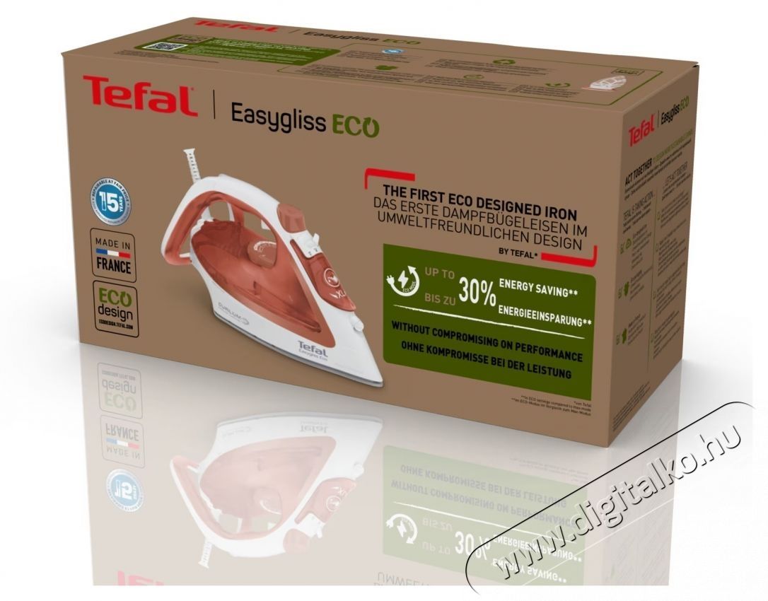 Tefal EasyGliss Eco FV5782E0 Vasal&oacute;, 2800W, 50 g/perc gőzl&ouml;ket, Durilium Airglide vasal&oacute;talp, Eco m&oacute;d, Feh&eacute;r/Narancs H&aacute;ztart&aacute;s / Otthon / K&uuml;lt&eacute;r - Vasal&oacute; - Vasal&oacute; - 533805