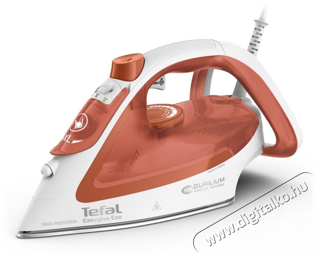 Tefal EasyGliss Eco FV5782E0 Vasal&oacute;, 2800W, 50 g/perc gőzl&ouml;ket, Durilium Airglide vasal&oacute;talp, Eco m&oacute;d, Feh&eacute;r/Narancs H&aacute;ztart&aacute;s / Otthon / K&uuml;lt&eacute;r - Vasal&oacute; - Vasal&oacute; - 533805