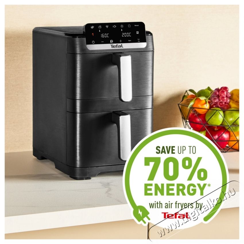Tefal EY7528E0 Easy Fry Crispy Stack Airfryer Konyhai term&eacute;kek - Konyhai kisg&eacute;p (s&uuml;t&eacute;s / főz&eacute;s / hűt&eacute;s / &eacute;telk&eacute;sz&iacute;t&eacute;s) - Olajs&uuml;tő - 537587