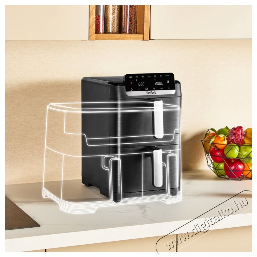 Tefal EY7528E0 Easy Fry Crispy Stack Airfryer Konyhai term&eacute;kek - Konyhai kisg&eacute;p (s&uuml;t&eacute;s / főz&eacute;s / hűt&eacute;s / &eacute;telk&eacute;sz&iacute;t&eacute;s) - Olajs&uuml;tő - 537587
