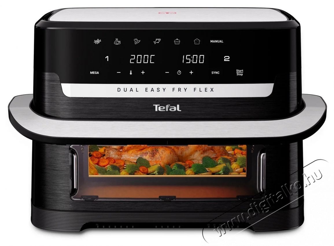 Tefal EY9228E0 Dual Easy Fry Flex forr&oacute;levegős s&uuml;tő Konyhai term&eacute;kek - Konyhai kisg&eacute;p (s&uuml;t&eacute;s / főz&eacute;s / hűt&eacute;s / &eacute;telk&eacute;sz&iacute;t&eacute;s) - L&eacute;gkever&eacute;ses főzőg&eacute;p / elektromos kukta / multifunkci&oacute;s s&uuml;tő - 540558