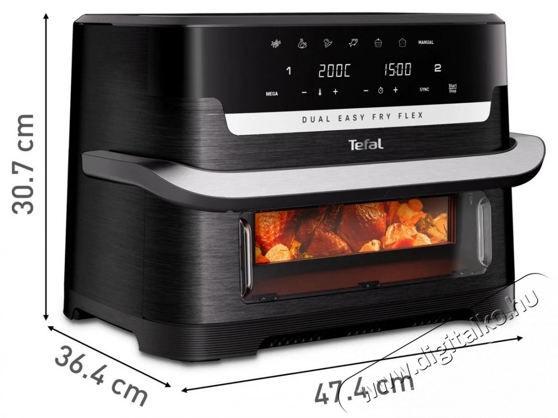 Tefal EY9228E0 Dual Easy Fry Flex forr&oacute;levegős s&uuml;tő Konyhai term&eacute;kek - Konyhai kisg&eacute;p (s&uuml;t&eacute;s / főz&eacute;s / hűt&eacute;s / &eacute;telk&eacute;sz&iacute;t&eacute;s) - L&eacute;gkever&eacute;ses főzőg&eacute;p / elektromos kukta / multifunkci&oacute;s s&uuml;tő - 540558