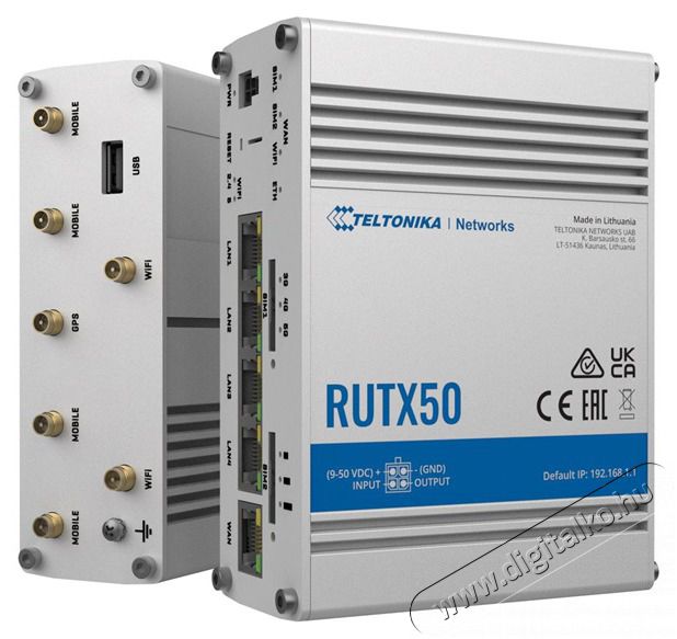 Teltonika RUTX50 4xGbE LAN 2xminiSIM 5G Dual Band Vezet&eacute;k n&eacute;lk&uuml;li Gigabit ipari router Iroda &eacute;s sz&aacute;m&iacute;t&aacute;stechnika - H&aacute;l&oacute;zat - Router - 457445