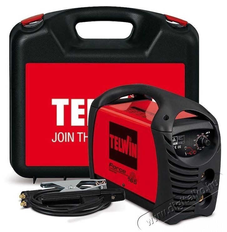 Telwin FORCE165ACX inverteres hegesztő, MMA, 150 A, Elektr&oacute;da 1,6-4,0 mm, IP21, 230 V, 5,5 kg, Sz&aacute;ll&iacute;t&oacute;doboz, asztali klipsz, hegesztők&aacute;bel klippel az elektromos tart&oacute;hoz H&aacute;ztart&aacute;s / Otthon / K&uuml;lt&eacute;r - Szersz&aacute;m - Hegesztő - 537450