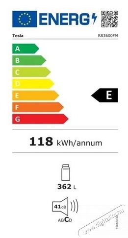 Tesla RS3600FM HŰTŐ EGYAJT&Oacute;S Konyhai term&eacute;kek - Hűtő, fagyaszt&oacute; (szabadon&aacute;ll&oacute;) - Egyajt&oacute;s hűtő - 502928