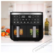 Tesla AirCook DualZone Q450 XXL Airfryer Konyhai termékek - Konyhai kisgép (sütés / főzés / hűtés / ételkészítés) - Olajsütő - 503868