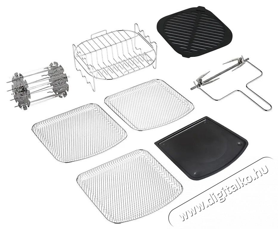 Tesla AirCook & Grill QG600 Konyhai term&eacute;kek - Konyhai kisg&eacute;p (s&uuml;t&eacute;s / főz&eacute;s / hűt&eacute;s / &eacute;telk&eacute;sz&iacute;t&eacute;s) - L&eacute;gkever&eacute;ses főzőg&eacute;p / elektromos kukta / multifunkci&oacute;s s&uuml;tő - 520981