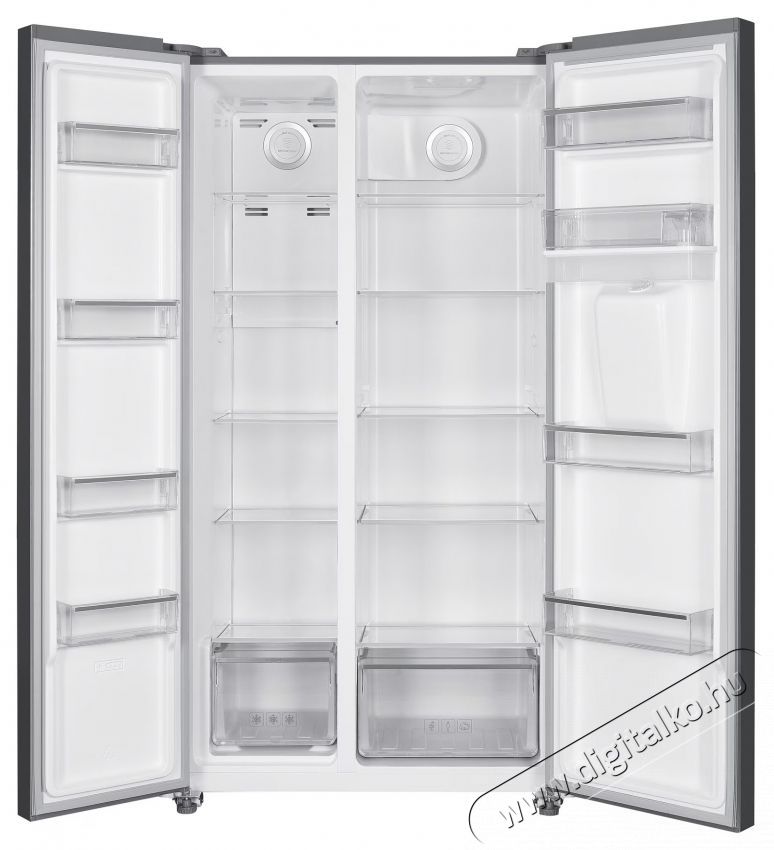 Tesla RB5210FHXE Side by side hűtőszekr&eacute;ny, 529 l, E energiaoszt&aacute;ly, Teljesen fagymentes, inverteres motor, v&iacute;zadagol&oacute;, LED kijelző, Ma 177 cm, Rozsdamentes ac&eacute;l Konyhai term&eacute;kek - Hűtő, fagyaszt&oacute; (be&eacute;p&iacute;thető) - Amerikai t&iacute;pus&uacute; Side By Side hűtő - 535800