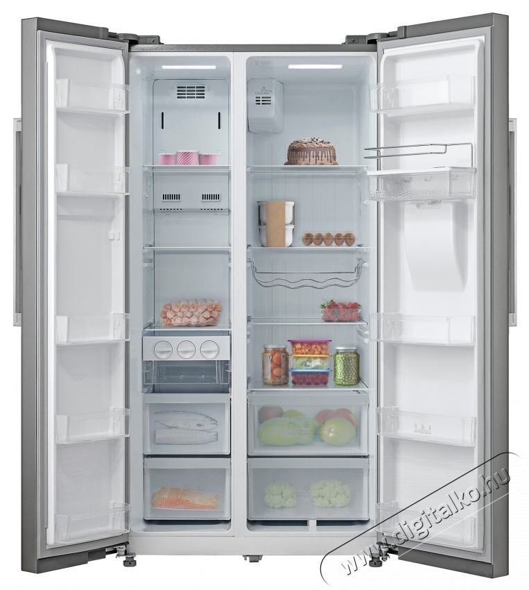 Tesla RB5201FMXE Side by side hűtőszekr&eacute;ny, 535 l, E energiaoszt&aacute;ly, Total No Frost, v&iacute;zadagol&oacute;, LED kijelző, H 177 cm, Inox Konyhai term&eacute;kek - Hűtő, fagyaszt&oacute; (szabadon&aacute;ll&oacute;) - Amerikai t&iacute;pus&uacute; Side By Side hűtő - 535802