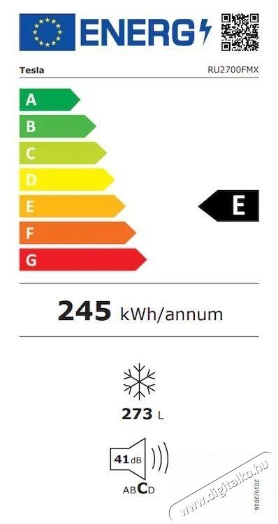 Tesla RU2700FMX fagyaszt&oacute;szekr&eacute;ny Konyhai term&eacute;kek - Hűtő, fagyaszt&oacute; (szabadon&aacute;ll&oacute;) - Fagyaszt&oacute;szekr&eacute;ny - 533816