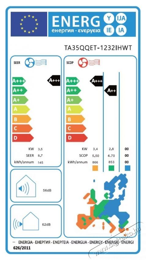 Tesla Superior TA35QQET WI-FI 12000 BTU kl&iacute;ma H&aacute;ztart&aacute;s / Otthon / K&uuml;lt&eacute;r - Ventil&aacute;tor / L&eacute;gkondicion&aacute;l&oacute; - Split kl&iacute;ma - 537460