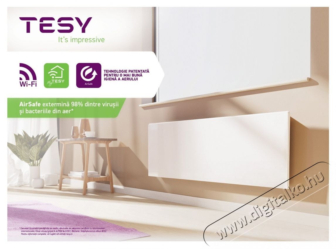 Tesy CN 06 200 EA CLOUD AS W Fali konvektor, 2000 W, internet vez&eacute;rl&eacute;s, tesyCloud, AirSafe, FinEco Cloud sorozat H&aacute;ztart&aacute;s / Otthon / K&uuml;lt&eacute;r - Fűt&eacute;s - Konvektor - 537468