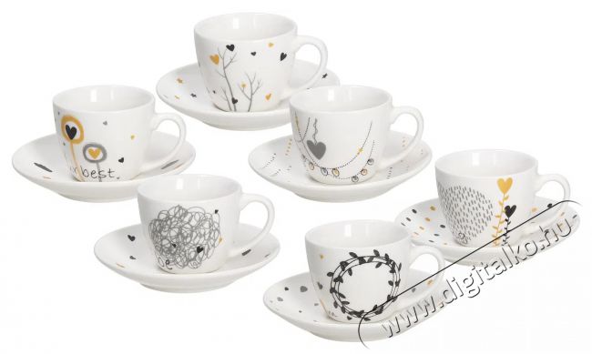 Tognana IRIS GOLDY kávéscsészekészlet csészealjjal, 6 db, 80 ml Konyhai termékek - Kávéfőző / kávéörlő / kiegészítő - Kávés pohár / csésze - 503817